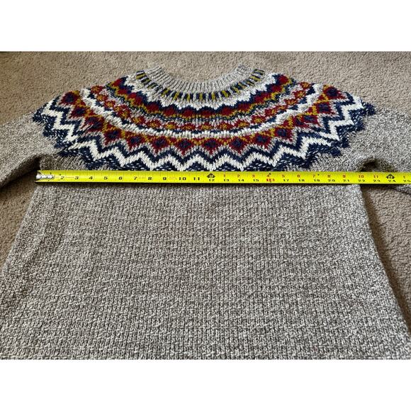 J Jill Fair Isle Nordic Ski Sweater Fisherman Core Pullover Scandinavian Cabin - Picture 3 of 7